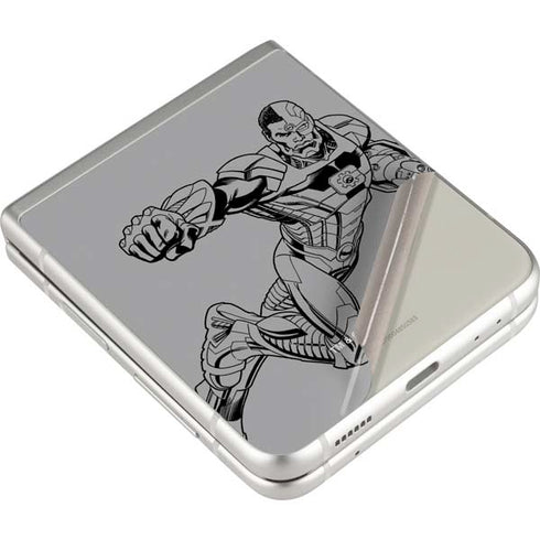 DC Comics Cyborg Comic Pop Galaxy Z Flip3 5G Skin